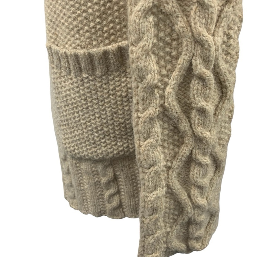 Eddie Bauer Cable Knit Vest Hand Knit Look Wool Oatmeal Heritage Cottage Coastal - Picture 9 of 12